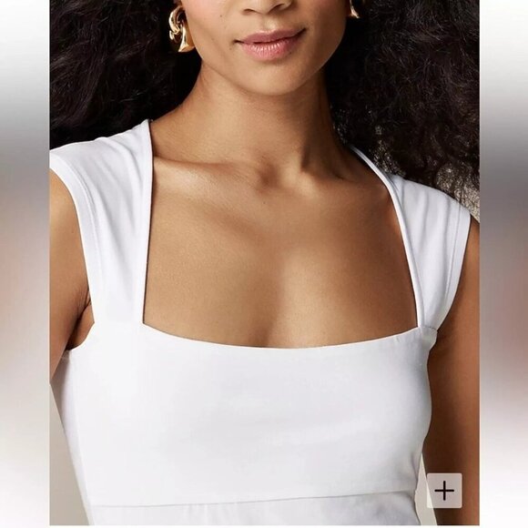 J. Crew Women's Squareneck Cap Sleeve Stretch Top White Size XL NWT - Picture 7 of 7
